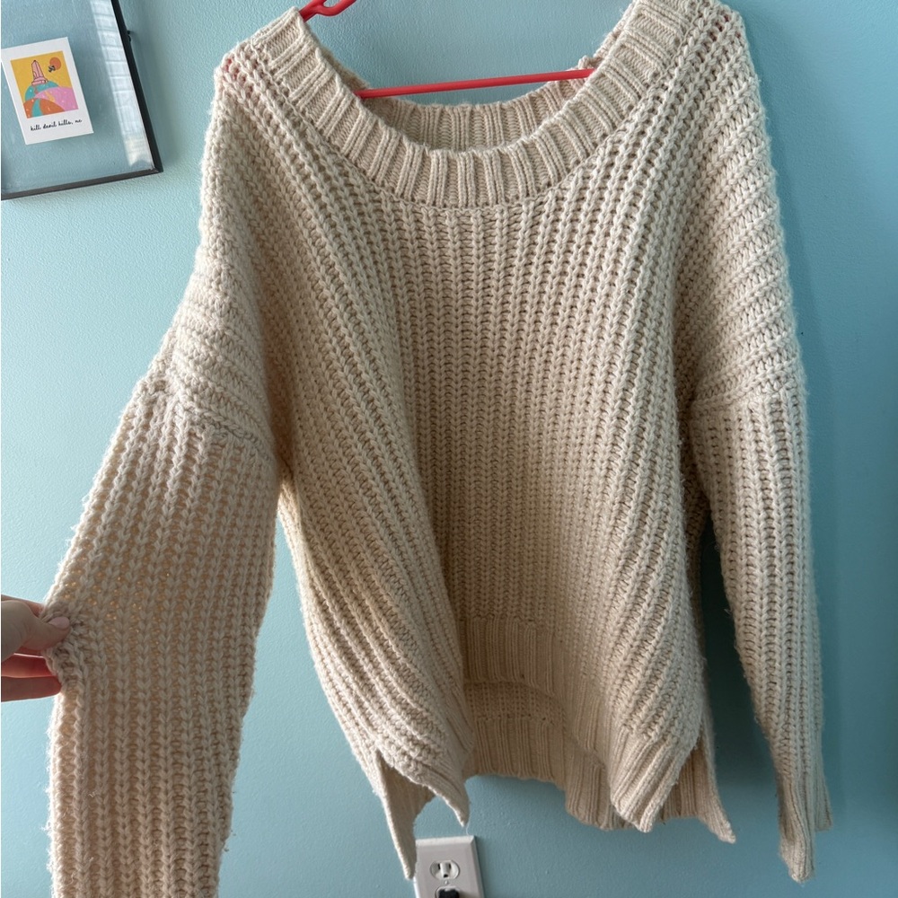 Arie Cozy Cream Knit oversized Sweater